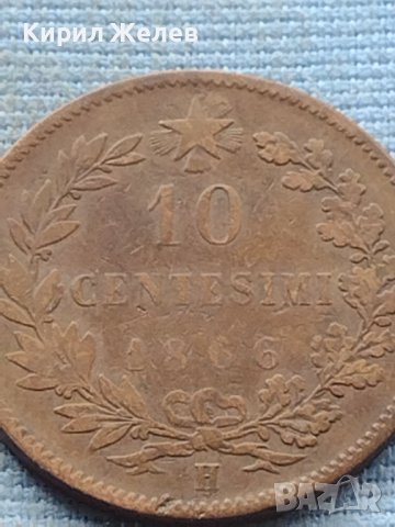 Монета 10 центисими 1866г. Италия Виктор Емануил втори 38554, снимка 3 - Нумизматика и бонистика - 42739393