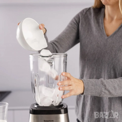 Мощен блендер 1500W за разбиване на лед със стъклена кана 1.5 литра, снимка 6 - Блендери - 51613355