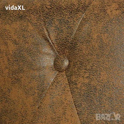 vidaXL Честърфийлд 3-местен диван изкуствена кожа кафяв, снимка 7 - Дивани и мека мебел - 56146378