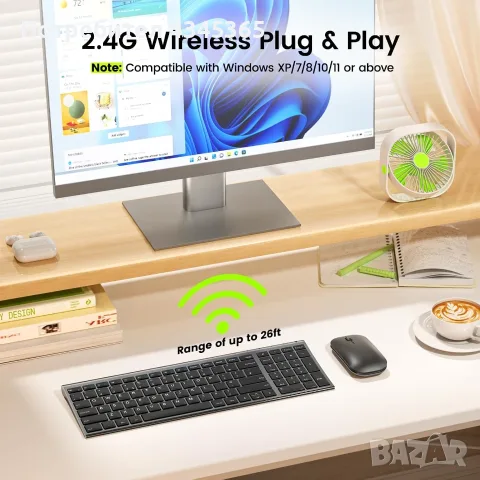 SEENDA WGJP-031B безжични клавиатура + мишка, нови, снимка 3 - Клавиатури и мишки - 56241333