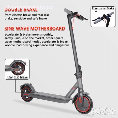 Електрическа тротинетка - скутер  iScooter A6 Pro 10.5A, 350W, снимка 12 - Мотоциклети и мототехника - 36575028