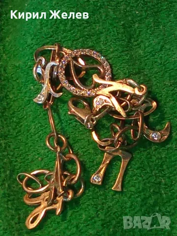 СКЪПОЦЕННА ВИНТИДЖ АРТ СРЕБЪРНА ГРИВНА с БУКВИЧКИ СРЕБРО 925 с БЯЛА ПОЗЛАТА и ИСКРЯЩИ ЦИРКОНИ 48561, снимка 18 - Гривни - 50136371