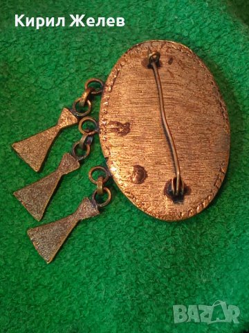 БРОНЗОВА СТАРИННА ЕТНО ОРНАМЕНТИРАНА БРОШКА НАКИТ БИЖУ 22741, снимка 2 - Антикварни и старинни предмети - 33153932
