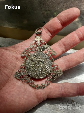 Религиозен двулицев метален медальон икона панагия накит, снимка 7 - Антикварни и старинни предмети - 36854674