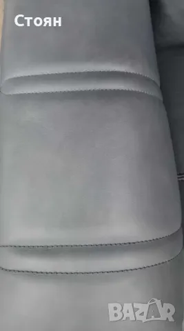 Сив кожен комплект дивани тройка и двойка с ел. релакс механизъм Mason, снимка 11 - Дивани и мека мебел - 47498842