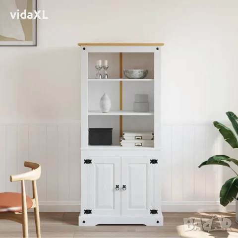vidaXL Бюфет, мексикански бор, стил Корона, бял, 80x40x170 cм, снимка 4 - Бюфети - 56146541