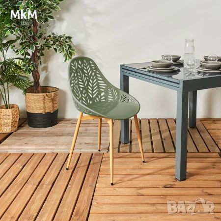 Комплект от 4 градински стола Calvi от полипропилен - THE HOME DECO FACTORY, снимка 7 - Столове - 50913571