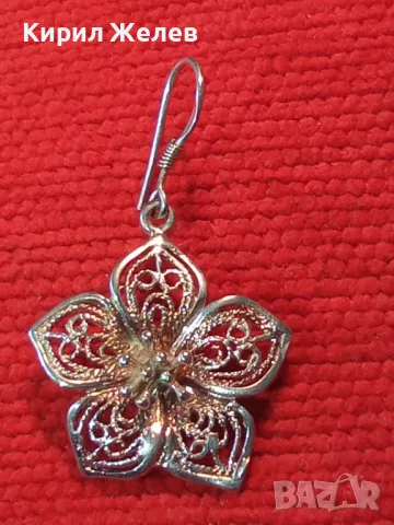 НЕЖНА ФЛОРАЛНА ФИЛИГРАННА ПОСРЕБРЕНА ОБЕЦА ЦВЕТЕ от БЛАГОРОДНА СТОМАНА 49319, снимка 9 - Обеци - 48952779