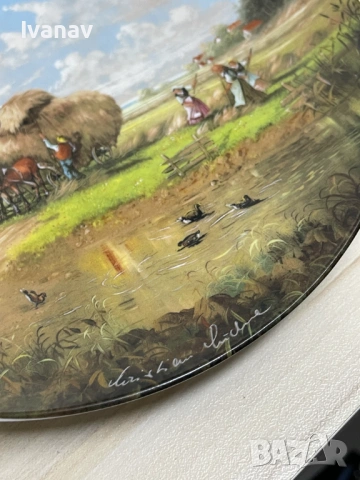 Декоративна чиния Seltmann Weiden "Harvest Time In The Fields" 1986 г., снимка 3 - Антикварни и старинни предмети - 53984001