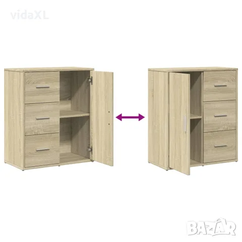 vidaXL Сайдборди, 2 бр, дъб сонома, 60x31x70 см, инженерно дърво, снимка 8 - Бюфети - 56146801