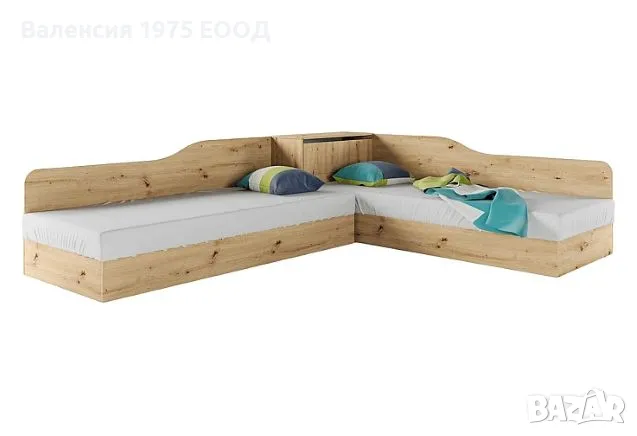 Ъглови легла с ракла Сити 2001 дъб артисан или комбинация мока/ лате