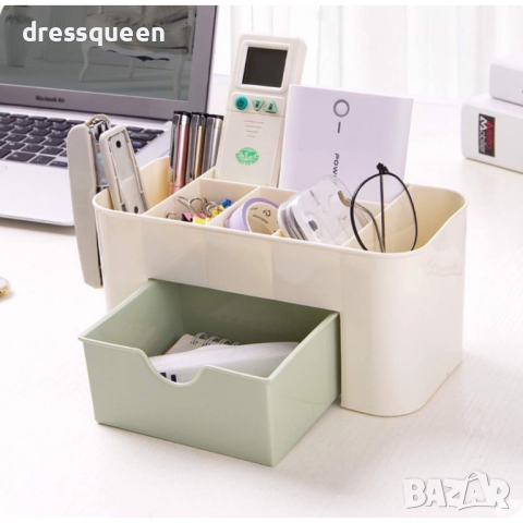 209 Луксозен настолен органайзер за козметика и бижута с много отделения и чекмедже, снимка 5 - Други стоки за дома - 44803181