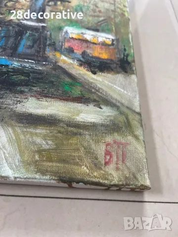 Картина Венелин Петров масло върху платно “Среща на Орлов Мост”, снимка 2 - Картини - 48098489