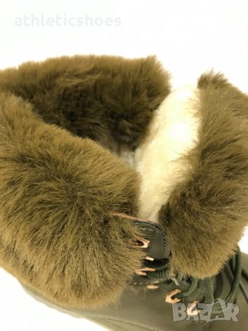 Дамски боти с пух в зелено/промоция, снимка 3 - Дамски боти - 30904543