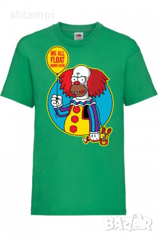 Детска тениска The Simpsons Krusty The Clown Pennywise 02,Halloween,Хелоуин,Празник,Забавление,Изнен, снимка 6 - Детски тениски и потници - 38158376