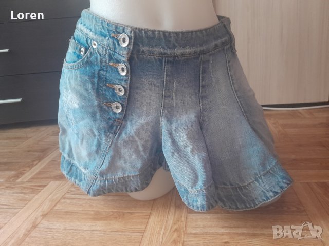 💙🌸Rossodisera🌸💙Италианска бутикова дънкова мини поличка уникат много интересен модел, снимка 2 - Поли - 42074983