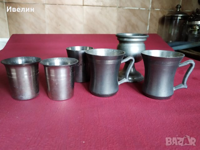 лот от шест метални чаши