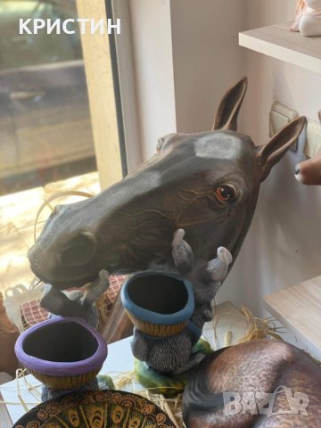 Керамична  глава на кон и керамичен елен  с опция за окачване, снимка 2 - Други - 40287305