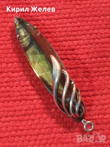 СТАР РУСКИ ДЕБЕЛО ПОСРЕБРЕН МЕЛХИОРЕН МЕДАЛЬОН с ФАСЕТИРАН ЗЕЛЕН КРИСТАЛ ЧАСТ от КОМПЛЕКТ 27519, снимка 14 - Антикварни и старинни предмети - 49917155