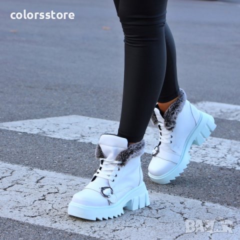 Равни боти - бяла кожа - ZH20, снимка 3 - Дамски боти - 33465735