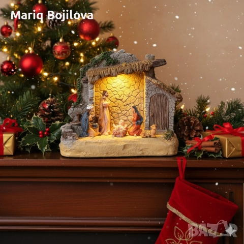 Коледна украса „Рождество Христово“ – готова настолна композиция
