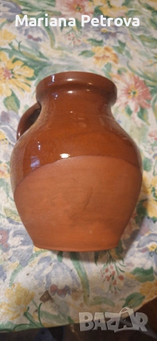 Керамично гърне за боб с дръжка, снимка 2 - Съдове за готвене - 53244222