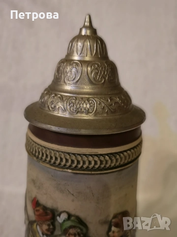 Голяма, релефна немска халба за бира. , снимка 3 - Колекции - 54010318