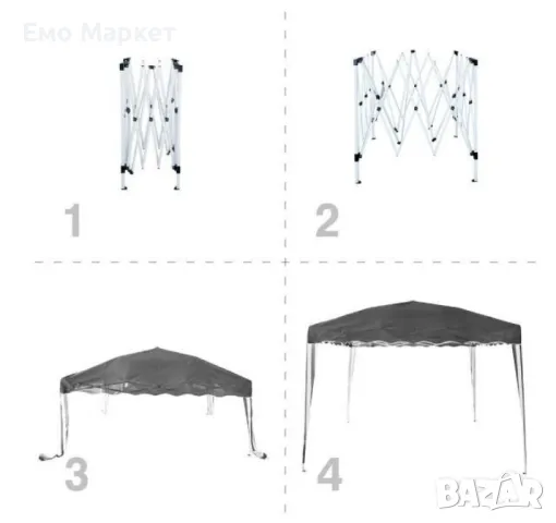 Шатра Muhler 300x300xH260cm – Стабилност и стил за открито удоволствие, снимка 3 - Други - 49892322