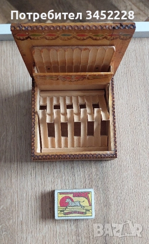 Кутия дървена пирографирана ретро за колекционери , снимка 6 - Декорация за дома - 54165521