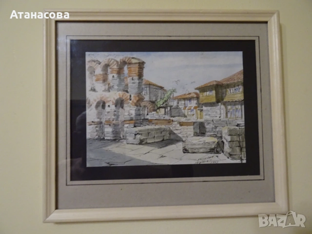 Картина "Несебър" Цветко Димитров 1995 г , снимка 2 - Картини - 53893027