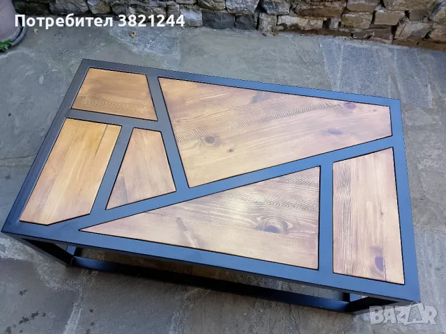 Холна маса от метал и дълво, снимка 2 - Маси - 47575673