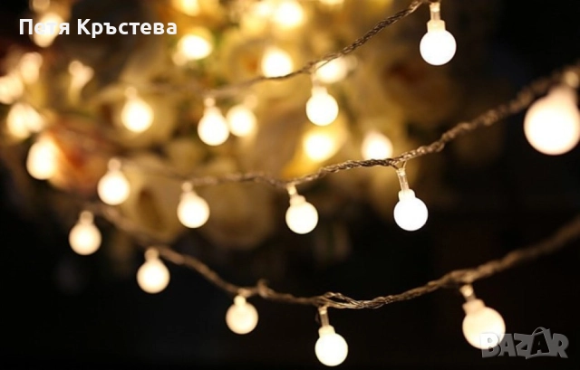 Соларно коледно LED осветление, 60 броя, 6 метра, снимка 7 - Лед осветление - 52353781