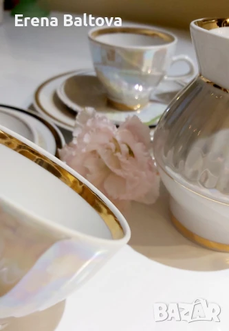 💛🌼🌟 Порцелан фин  Ссср сервиз за кафе , снимка 5 - Антикварни и старинни предмети - 51300012