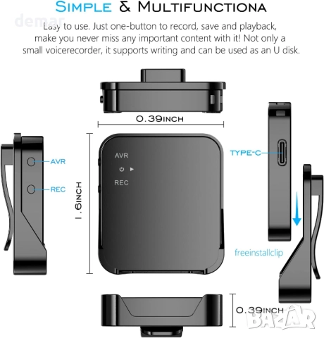 Цифров гласов рекордер, 100 GB флаш памет тип C със запис на глас, снимка 2 - Други - 51729102