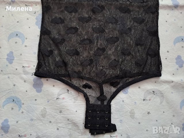 Ново черно боди на сърца, размер Xs, снимка 3 - Бельо - 42537153