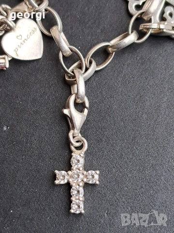 сребърна гривна Thomas sabo Charm club със 7 талисманчета , снимка 14 - Гривни - 52591377