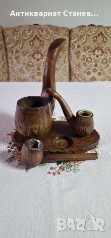 🌟🍂 Декоративен винтидж комплект с дървени лули 🍂🌟, снимка 5 - Лули - 52713948