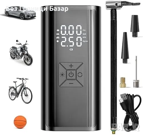 Нова Авто помпа 4500mAh – дигитална, авто стоп, топки, мотори, колела, снимка 1