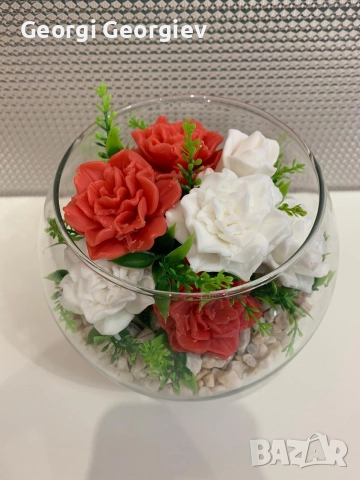 цветя изработени с глицеринов ароматен сапун и Българска роза 🌹 Стара Загора Център., снимка 16 - Изкуствени цветя - 52838911