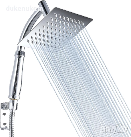 Душ глава тип дъжд с ръчна душ слушалка, с удължително рамо, 15см