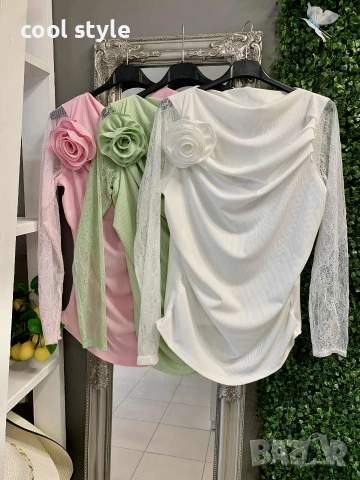 елегантна блуза с брошка