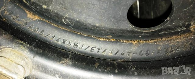 1бр джанта 14" 4х100мм ЕТ43 J 5 1/2 ц.о. 61мм + 1бр зимна гума СПОРТИВА SPORTIVA 185 70 14 , снимка 2 - Гуми и джанти - 38369927