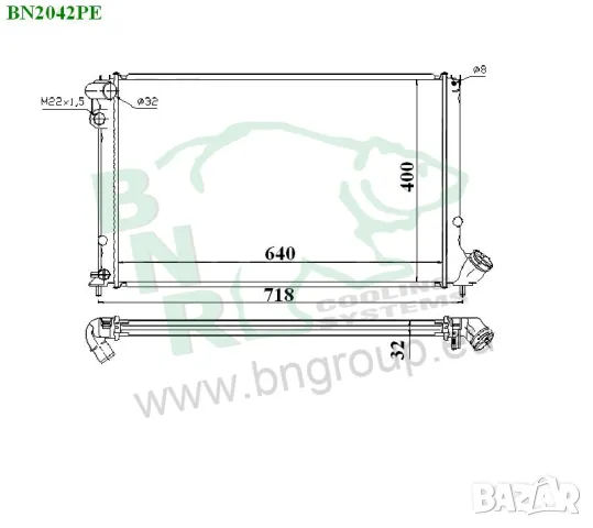 Воден радиатор BNR за PEUGEOT BN2042, снимка 3 - Части - 14416251
