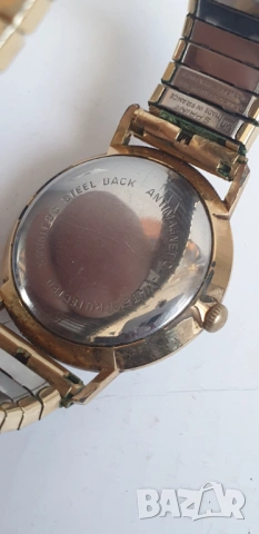 Позлатен мъжки механичен часовник Merit, снимка 5 - Антикварни и старинни предмети - 54126607