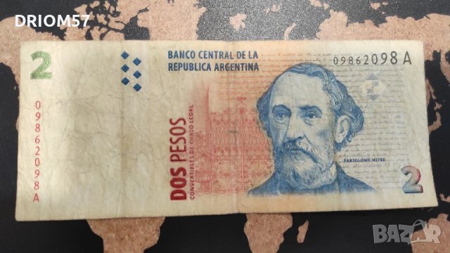 Банкнота Аржентина 2 песо - 1 бр.