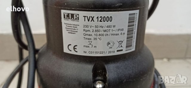 Помпа за вода T.I.P. TVX 12000, снимка 4 - Напояване - 31936580