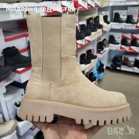 Стилни дамски боти в бежево ПРОМОЦИЯ 