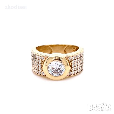 Златен дамски пръстен 7,71гр. размер:56 14кр. проба:585 модел:21888-1, снимка 1 - Пръстени - 44202608