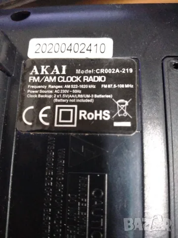 Радиочасовник AKAI CR002A-219, снимка 5 - Радиокасетофони, транзистори - 56068755