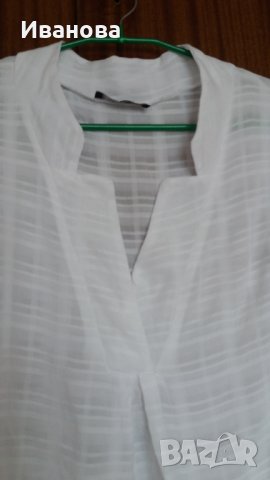 Бяла блуза с дълъг ръкав, снимка 3 - Ризи - 42674797